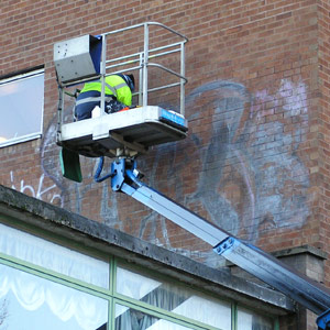Before graffiti removal